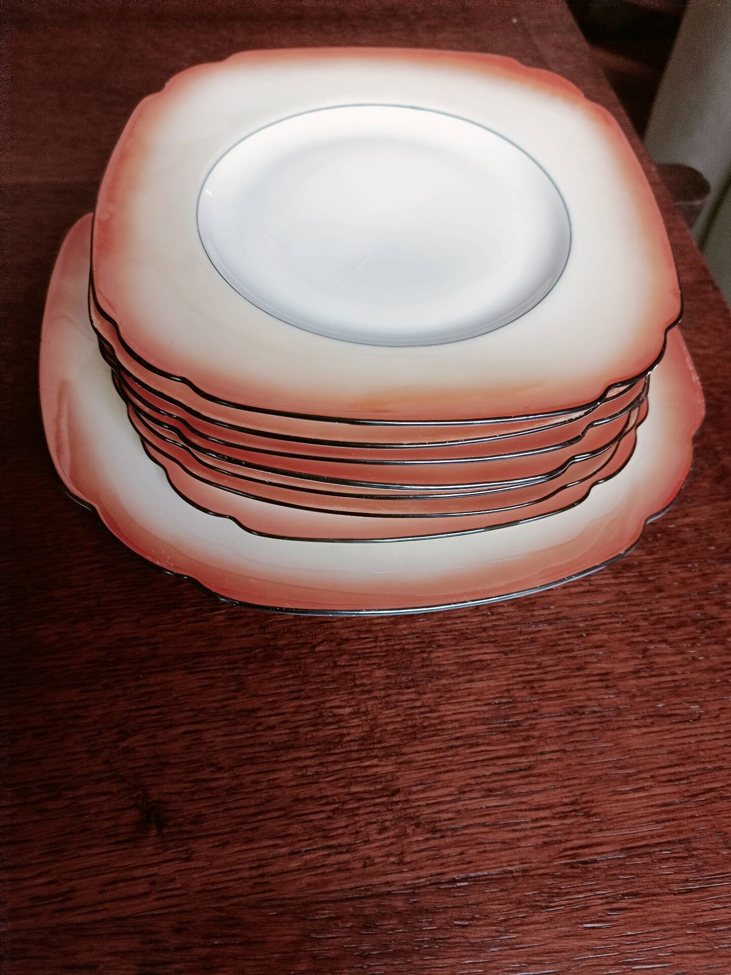 Orange porcelain dessert plates