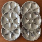Set of 6 vintage silver plated oyster plates, classic style