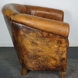 Vintage club armchair in leather color cognac Netherlands
