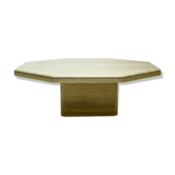 Table basse italienne en travertin, années 1970