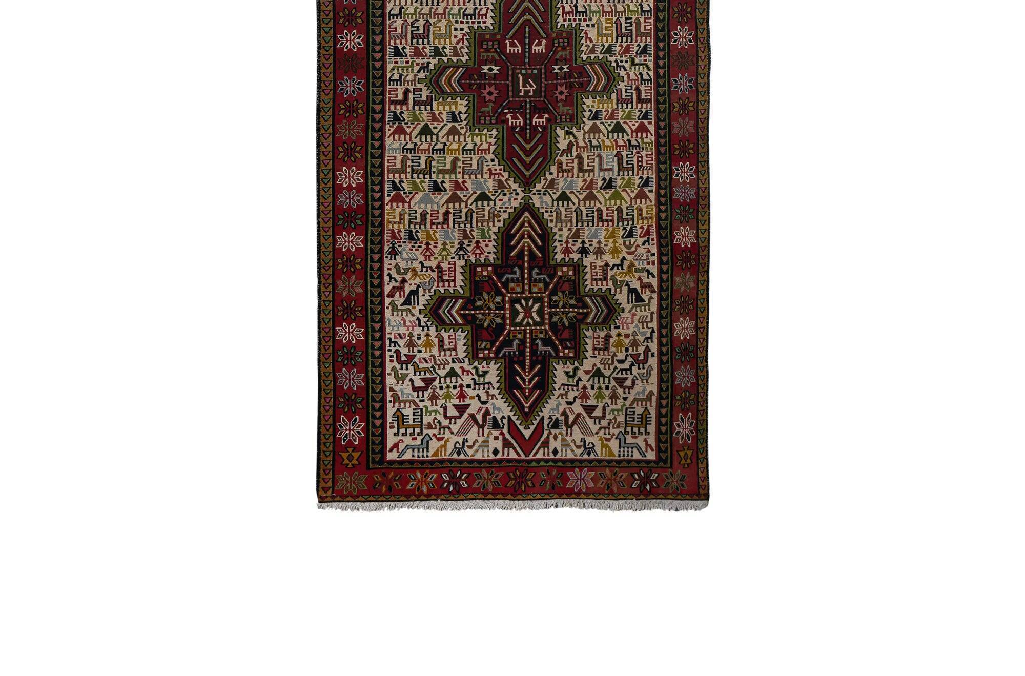 Vintage Turkish hallway rug 104x285 cm