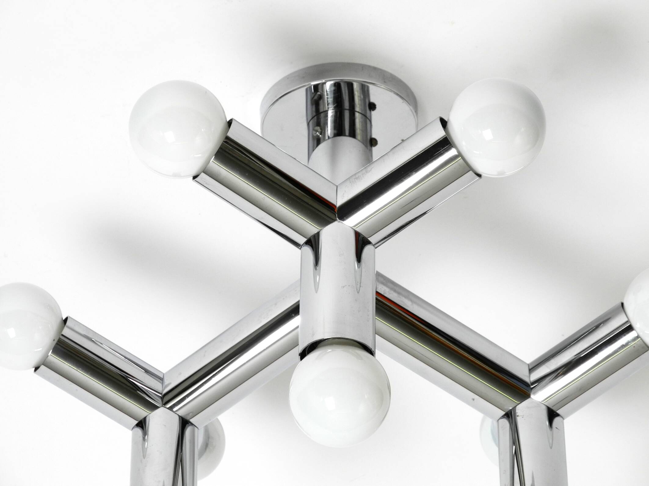 Very rare 1960s Space Age Chrome ceiling lamp by J.T. Kalmar Austria