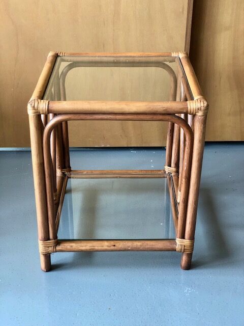 Bamboo and rattan bedside tables