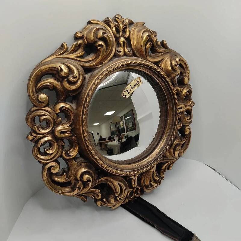 Round wall mirror Deknudt baroque gold vintage scrolls decor