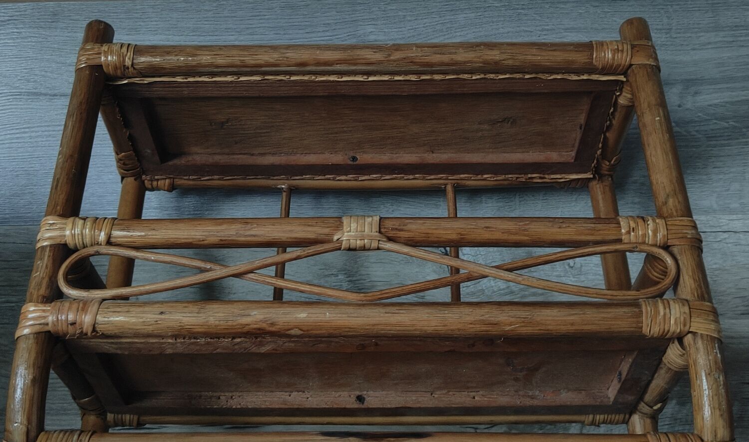 Vintage rattan shelf