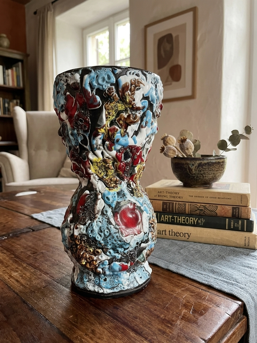 Vintage Ceramic Vase Fat Lava Style – German Design 70s – Yes