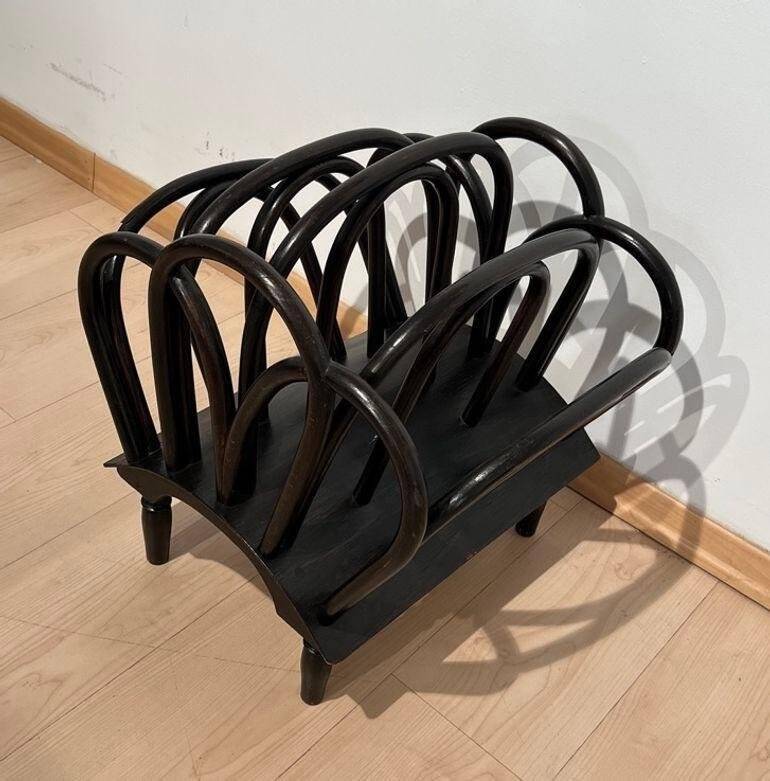 Newspaper Stand in Stained Beech Bentwood from Thonet, Austria, 1900s