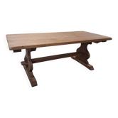 Monastery table with extension solid oak wood