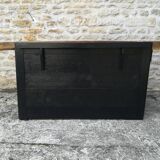 Oak and metal workbench