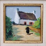 Oil on panel, Breton house, decoration