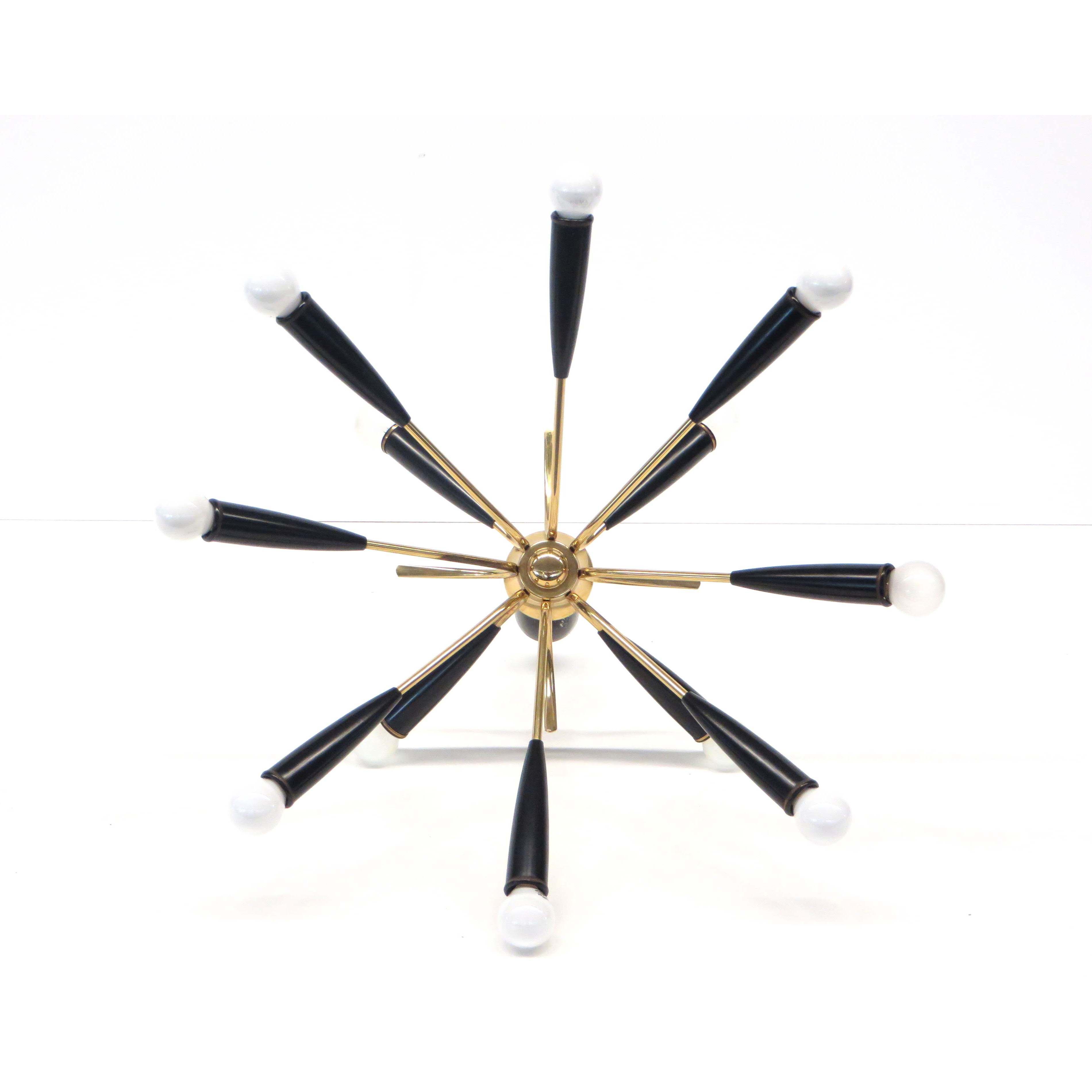 Hollywood Regency style chandelier with 12 luminous points