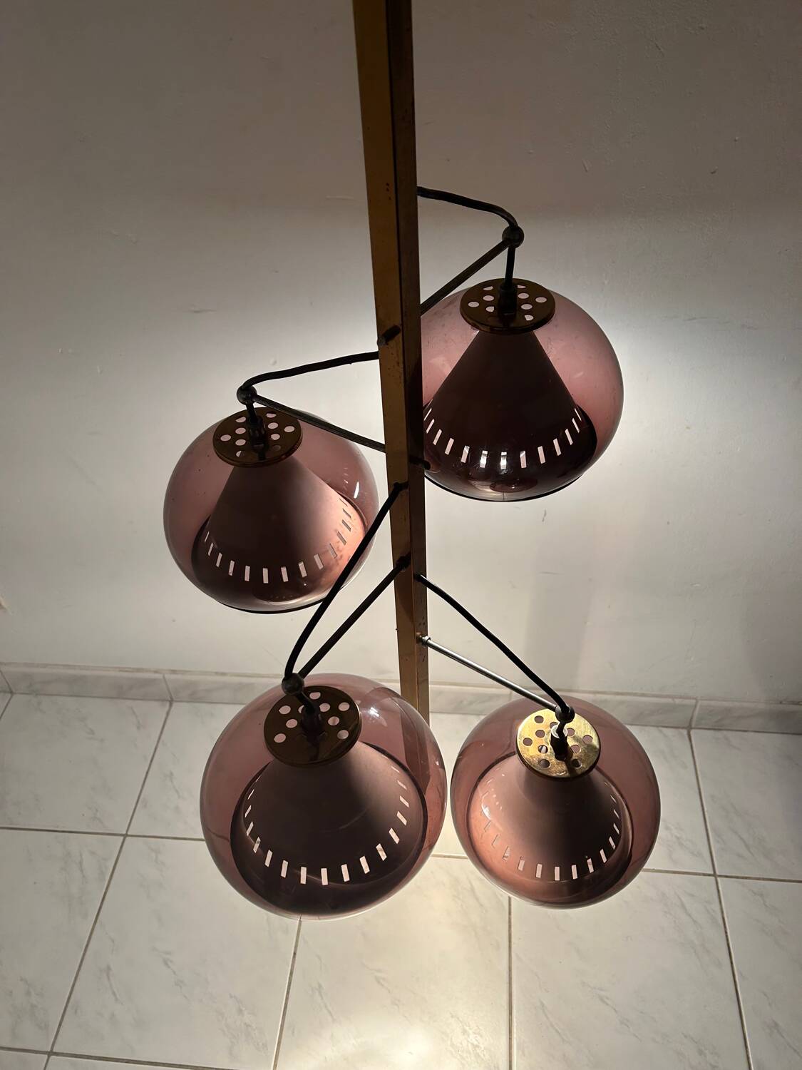 Lustre italien vintage Lamter Milano
