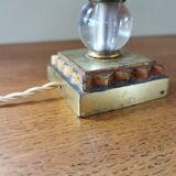 Vintage lamp in gold metal and glass