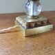 Vintage lamp in gold metal and glass
