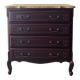 Commode style Louis Xv rénovée - plateau bois naturel et teinte profonde