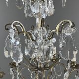 Bronze, brass and crystal chandelier, early 20th century.