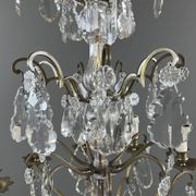 Bronze, brass and crystal chandelier, early 20th century.