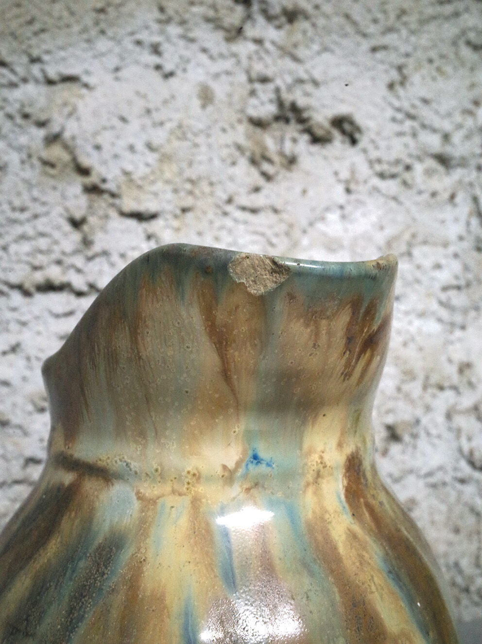 Glazed stoneware pitcher