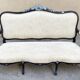 3-seater sofa, black and silver painted wood