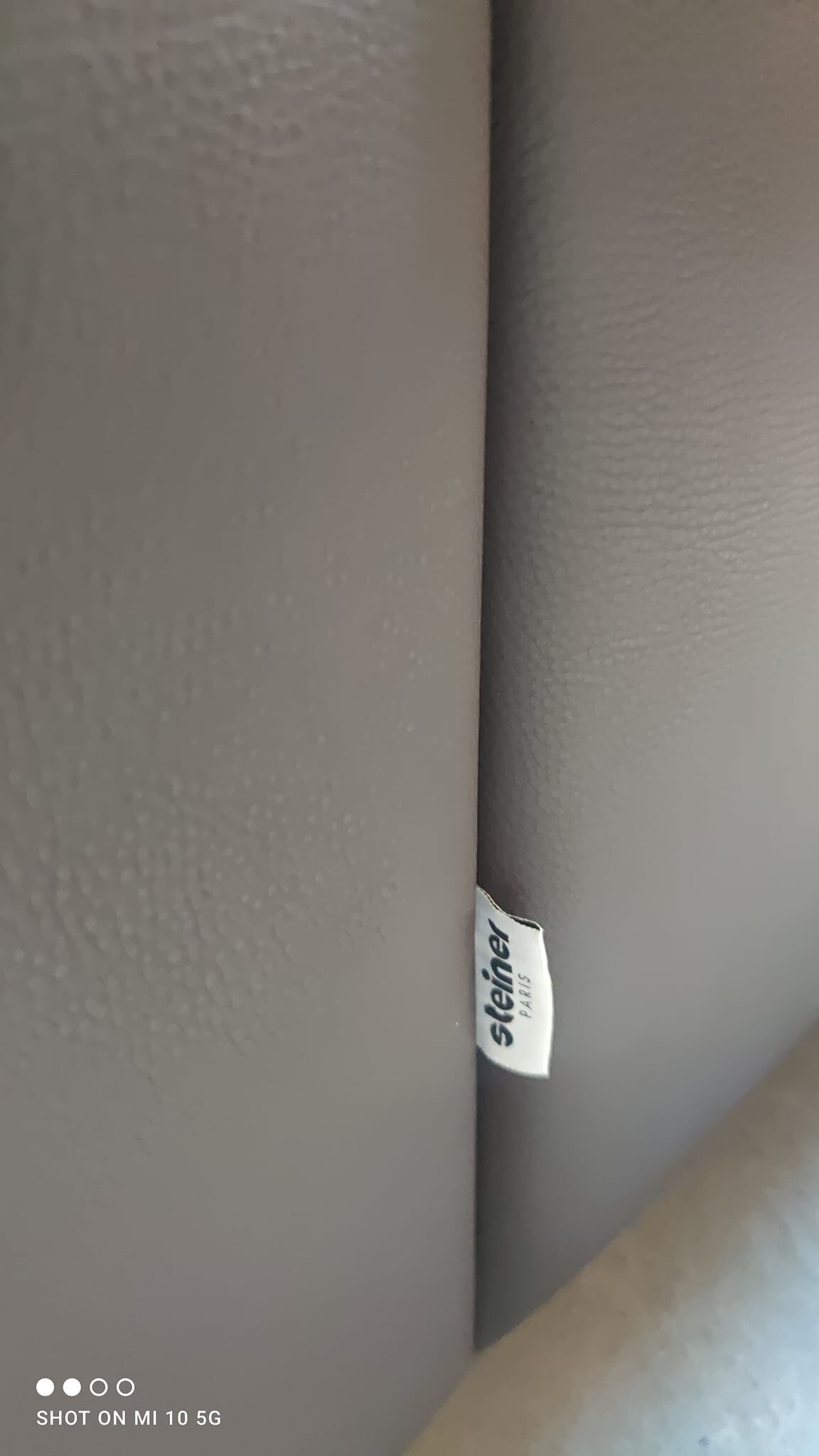 Four-seater sofa in dark brown leather from Steiner by designer Pascal Daveluy, model