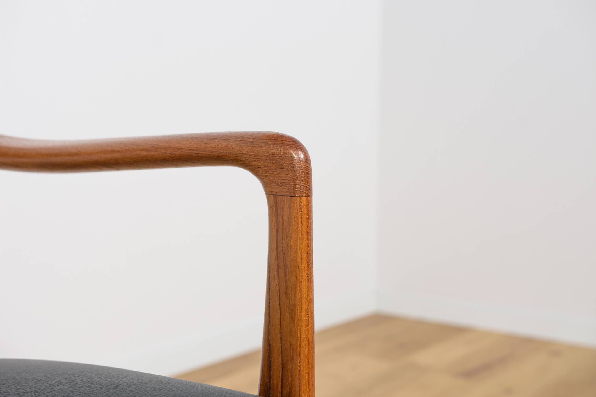 Mid-Century Teak & Leather Armchair, Denmark, 1960s