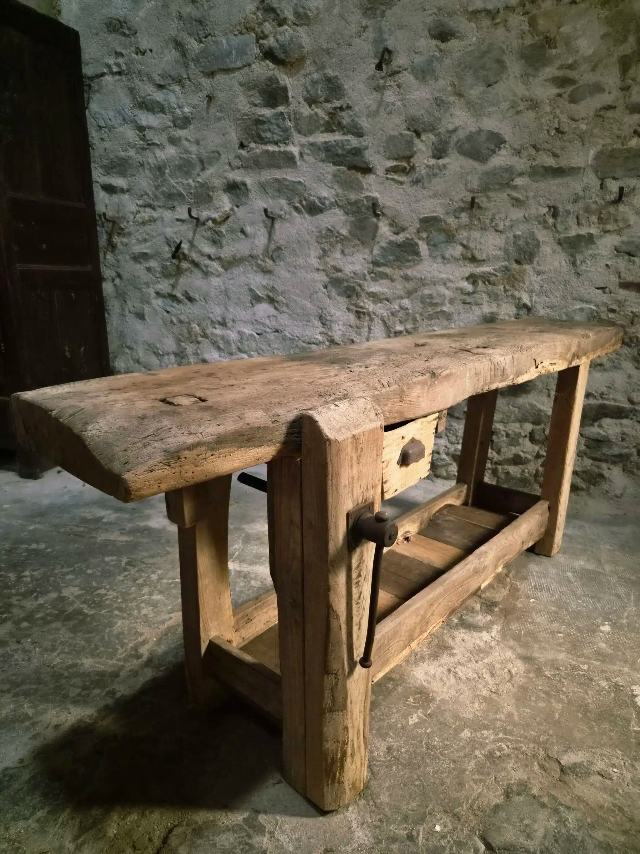 Ancient French oak table | Rustic console | 19th century