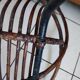 Rattan and metal shell armchair