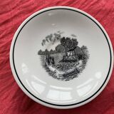 5 cups and 5 saucers La Louvière boch Belgium peasant scene art deco