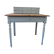 Bureau à gradin patiné vert de gris , plateau bois.