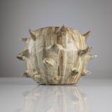 Large Organic Glazed Stoneware Chestnut Sculpture, 20th Century