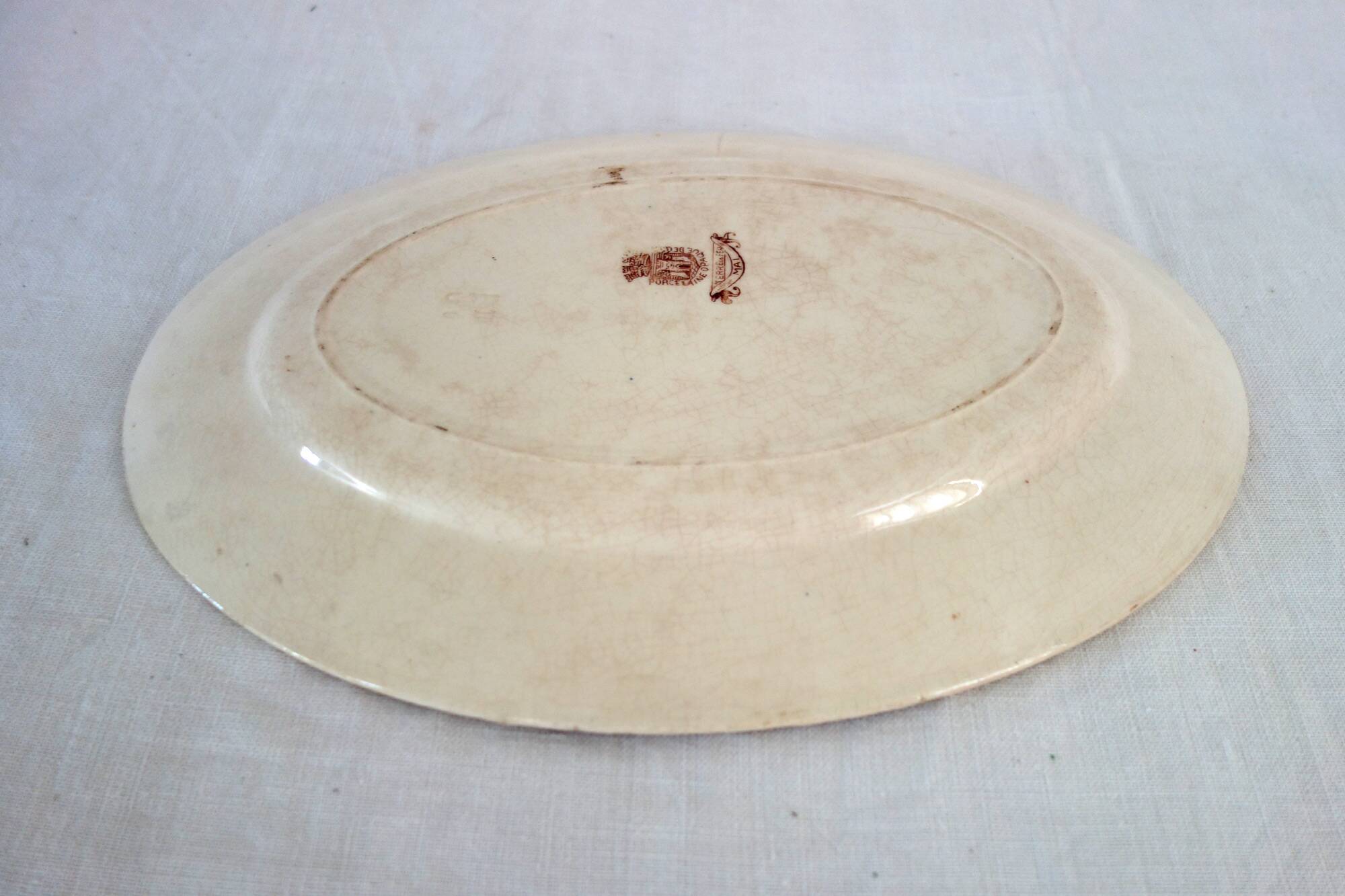 2 ironstone serving dishes Gien model Mai circa 1900