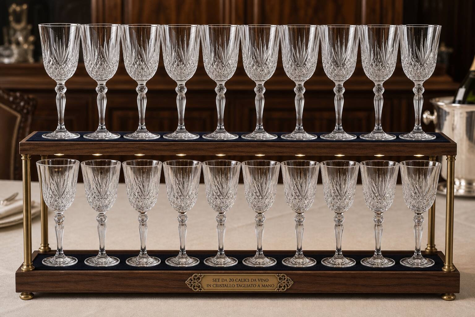 Ensemble de 20 verres en cristal taillé à la main (1985)
