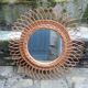 Miroir rotin soleil vintage 50x50cm