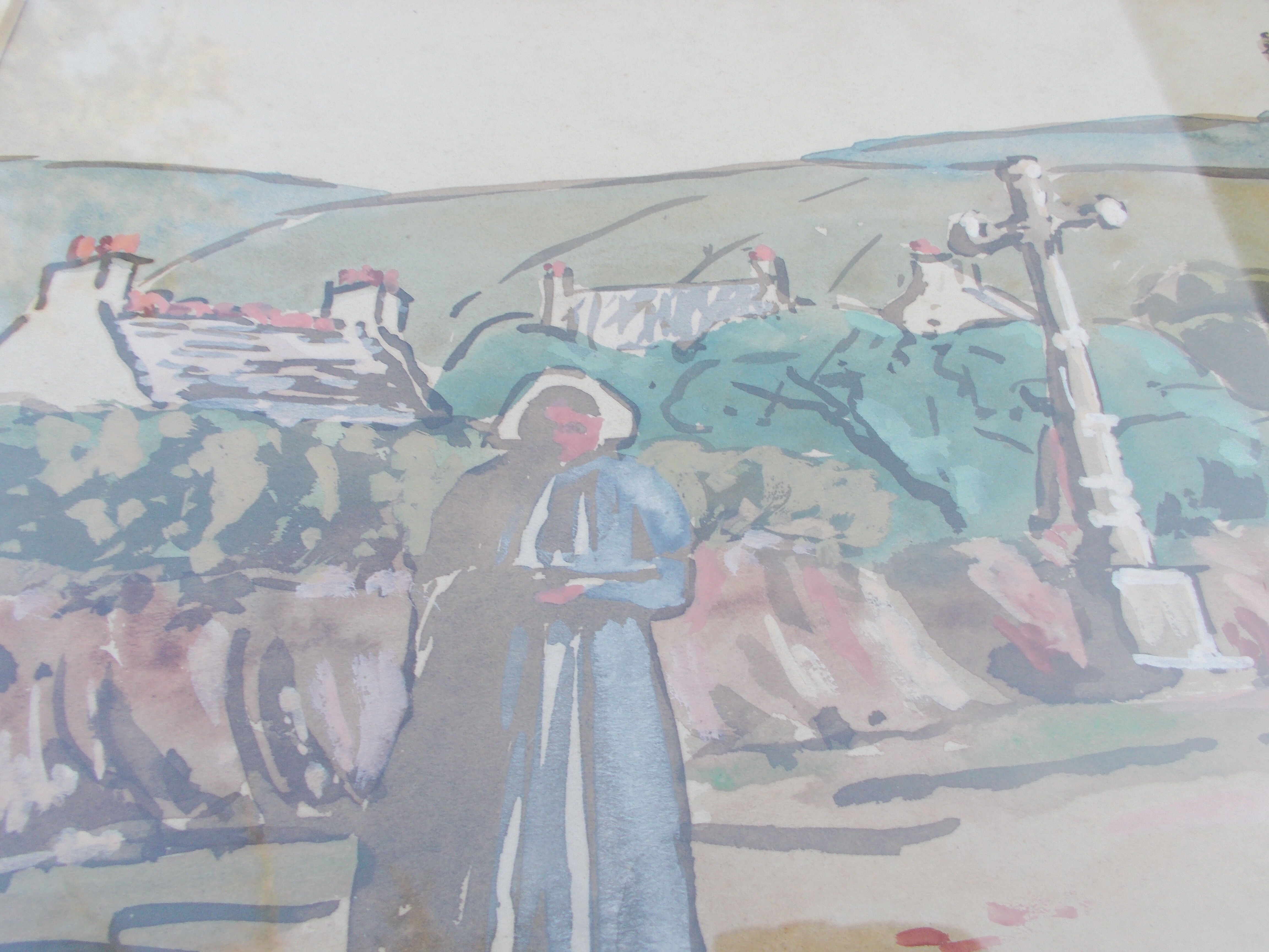 Watercolor Brittany Painting Léo Duffo 1932