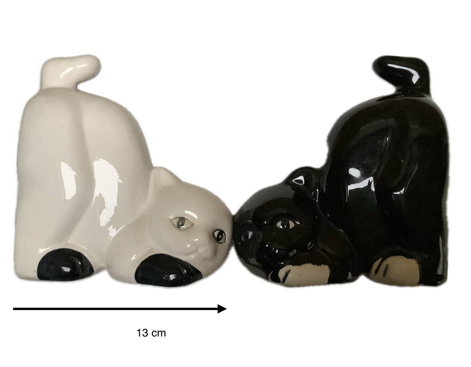 Porcelain cat bookends