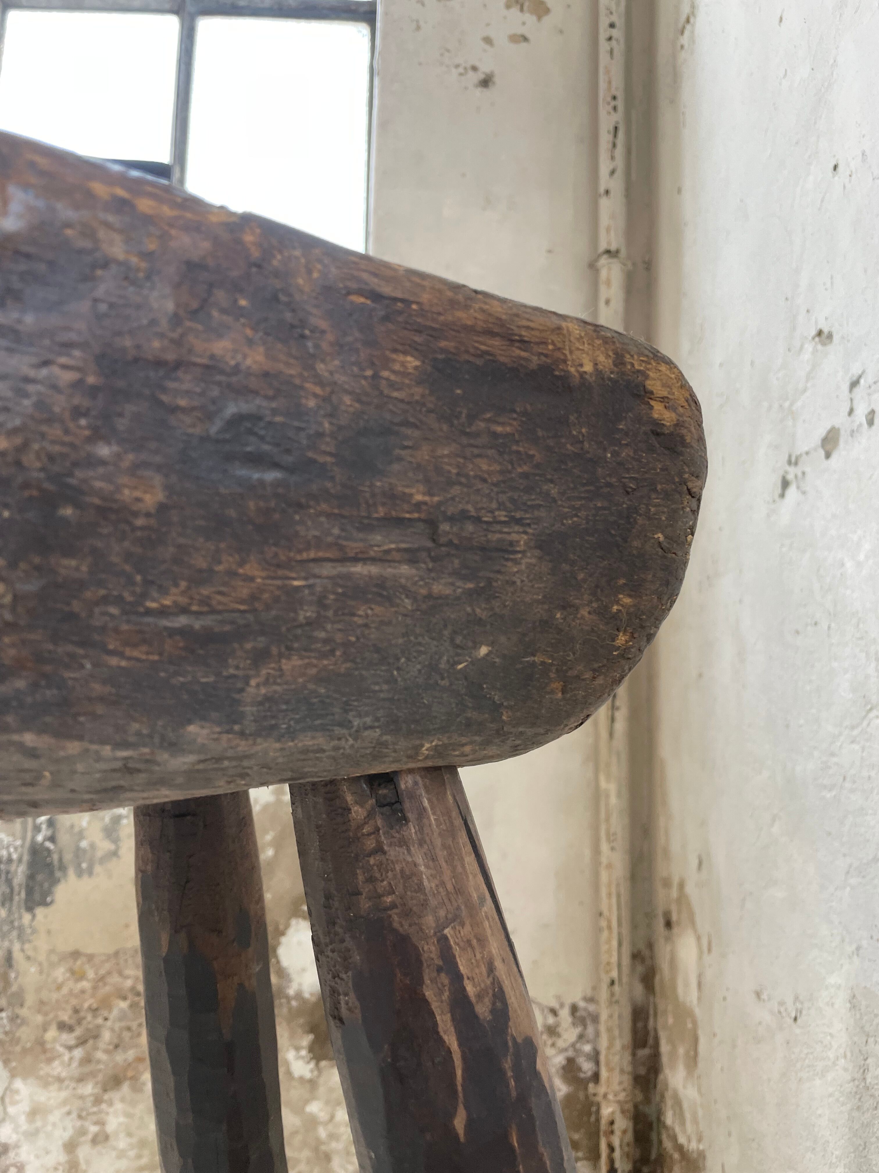 Brutalist solid wood console