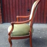 Louis Philippe style armchair velour green