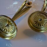 Pair of 1980s Hollywood Regency Gold Table Lamps
