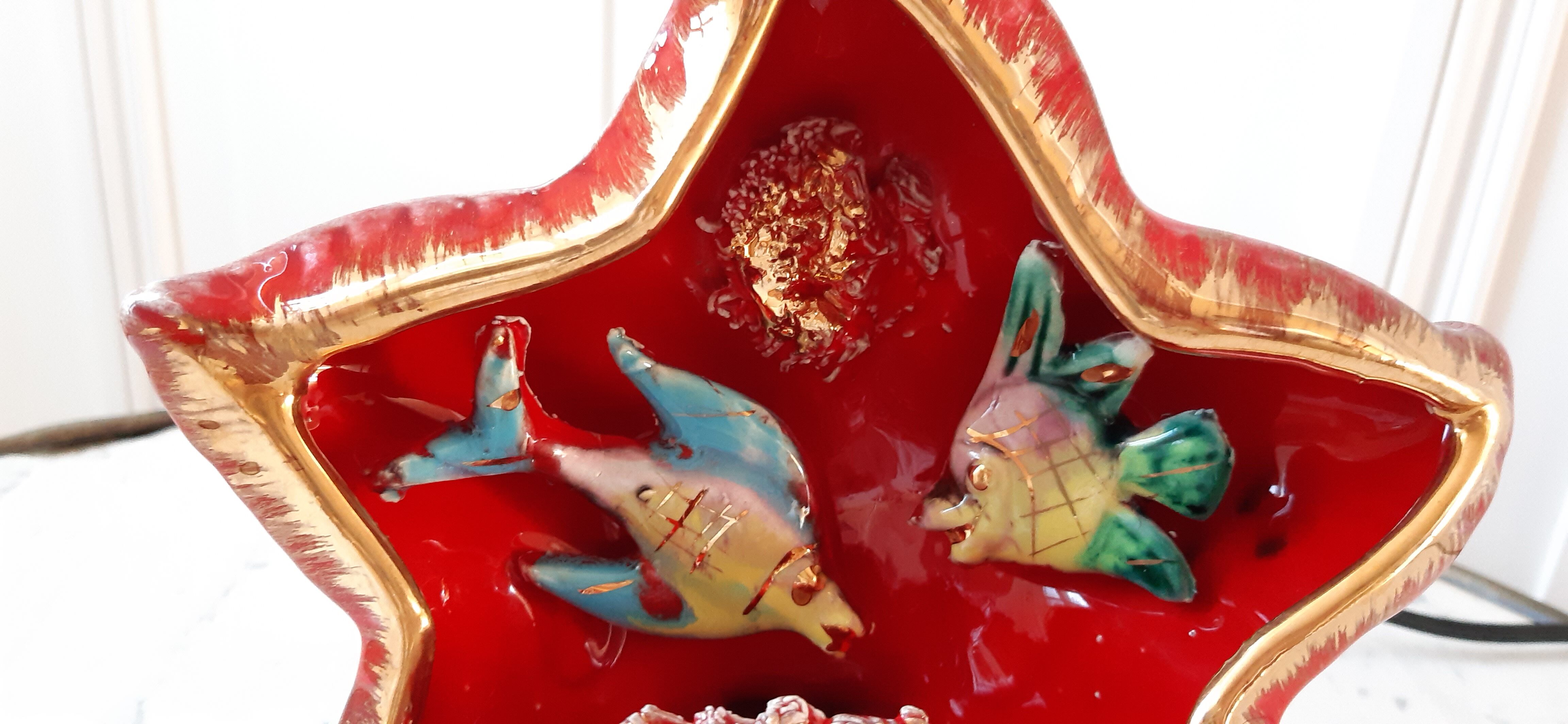 Starfish lamp Vallauris signed 60s-70s