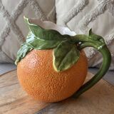 Vintage pitcher in the shape of orange mandarin clementine ceramic