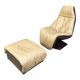 Chaise pivotante vintage en cuir avec ottoman, années 1970