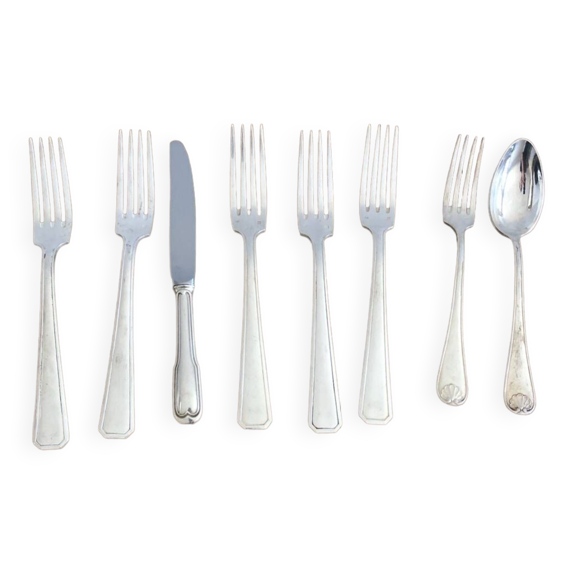 1 set of 6 silver-plated forks