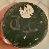 Polychrome enamelled ceramic lamp base with abstract decoration signed Jacques Innocenti