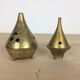 2 conical boxes burns incense in golden brass