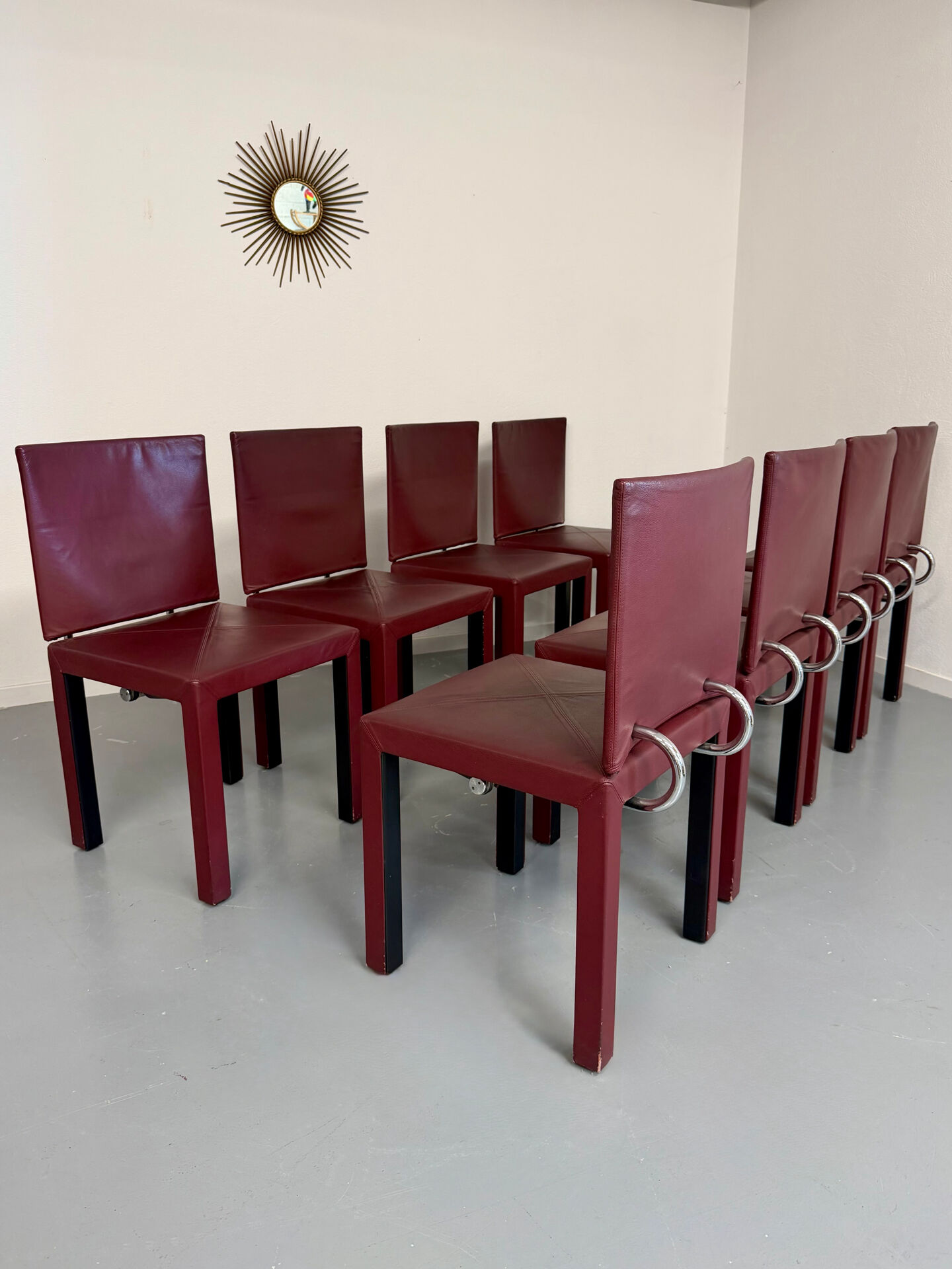 Set of 8 Arcadia chairs designed by Paolo Piva for B&B Italia from the 1980s.