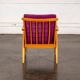 Boomerang armchair in mauve fabric