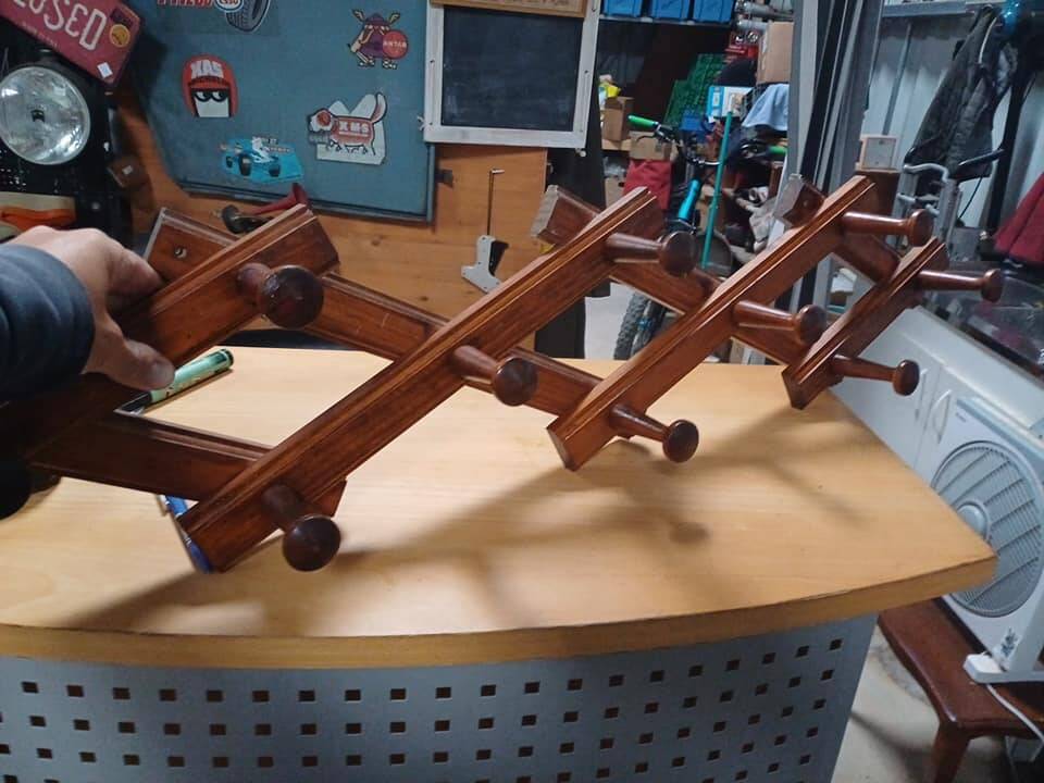 Vintage accordion coat rack