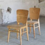 2 chaises Tout-bois attribué à Vauconsant 1941