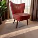 Vintage dark red one-seater cocktail armchair / chair