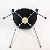 Seven Chairs With Armrests Model 3207 In Black Leather Arne Jacobsen & Fritz Hansen